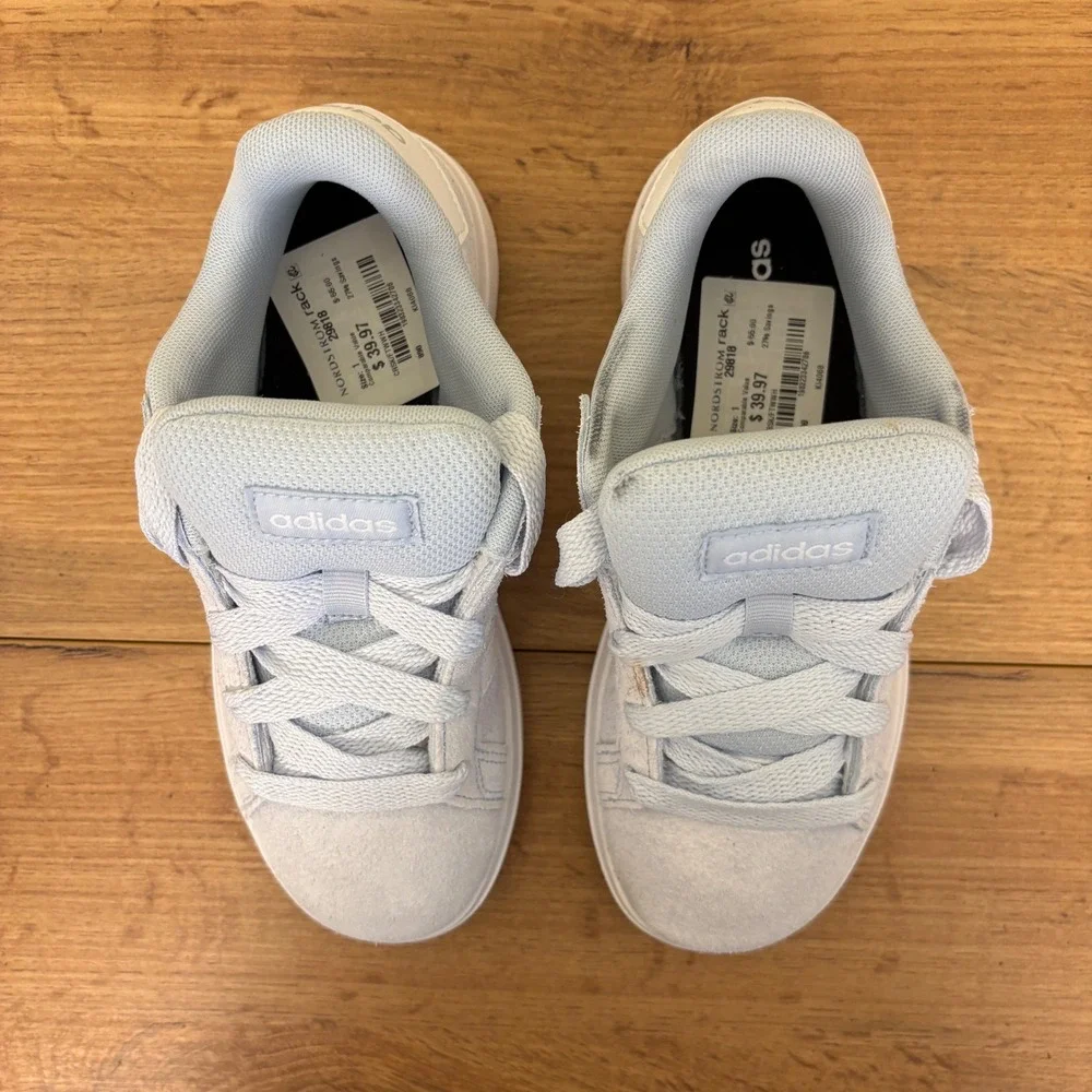 Adidas Grand Court 00s Shoes Crystal Sky/Cloud White Kids Size 1 Suede Lace Up
